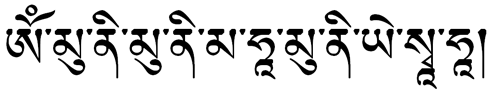 Shakyamuni mantra in the Tibetan Uchen script