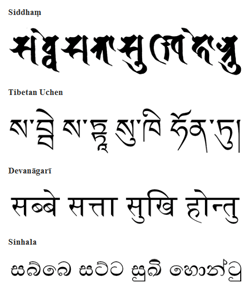 sabbe satta in various scripts