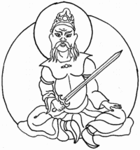 King Virudhaka, king of the Southern quarter and lord of the Kumbhandas